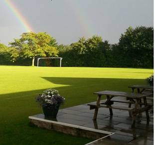 Rainbow over the sports field